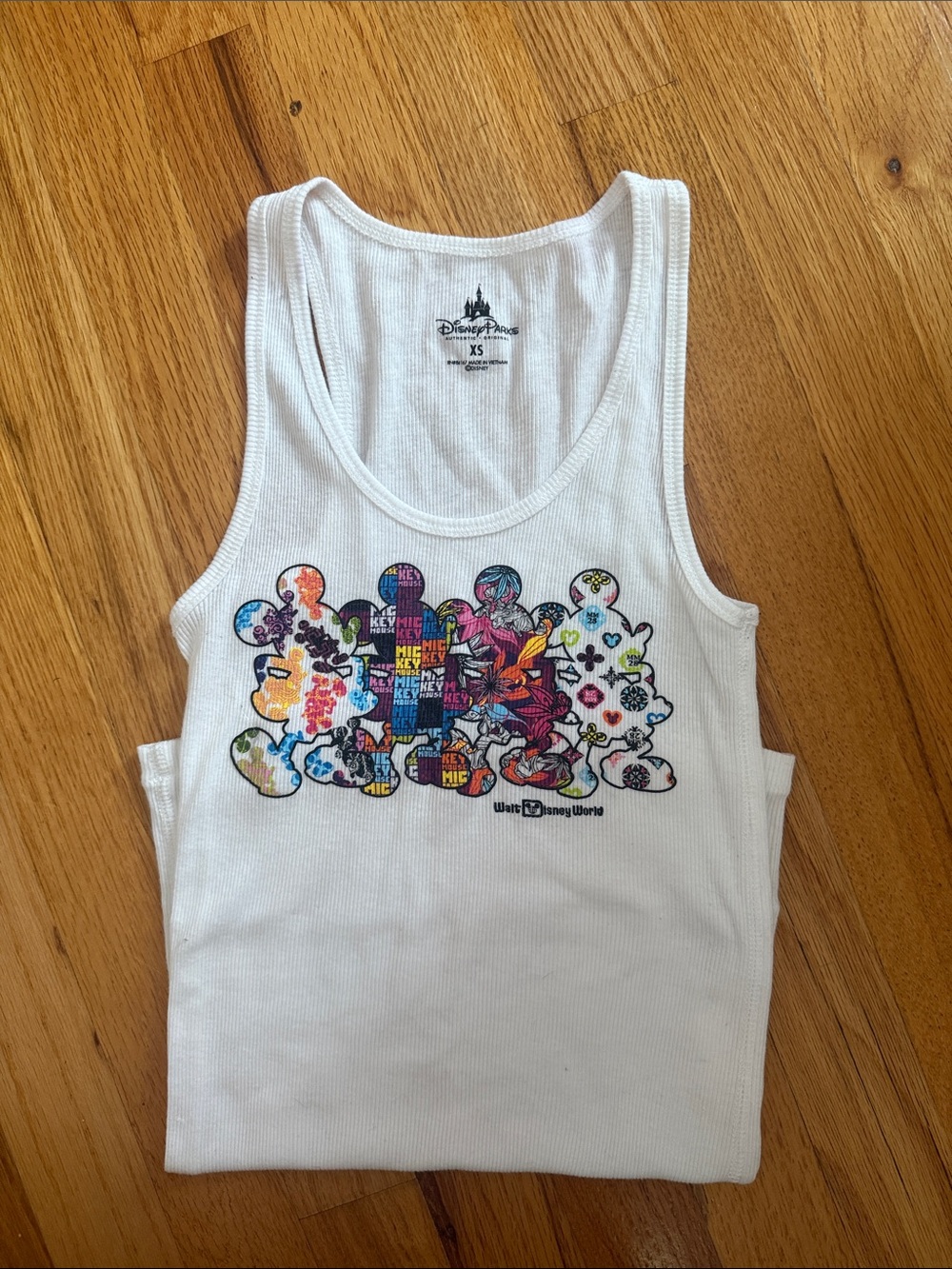 Disney White Graphic Tank Top - Colorful Mickey Design